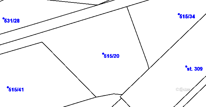 Parcela st. 515/20 v KÚ Růžodol, Katastrální mapa