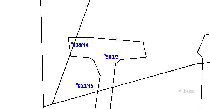 Parcela st. 503/3 v KÚ Růžodol, Katastrální mapa