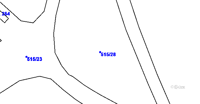 Parcela st. 515/28 v KÚ Růžodol, Katastrální mapa