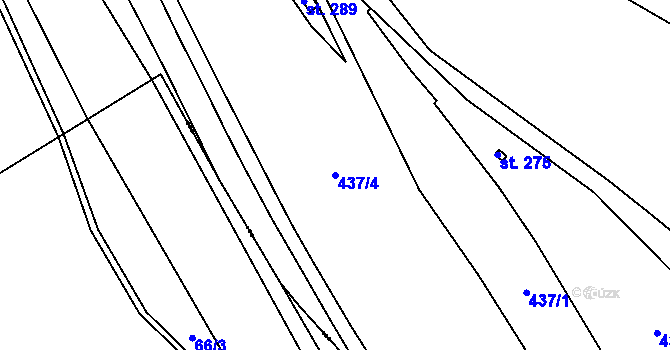 Parcela st. 437/4 v KÚ Růžodol, Katastrální mapa