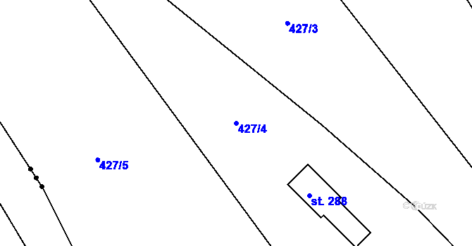 Parcela st. 427/4 v KÚ Růžodol, Katastrální mapa