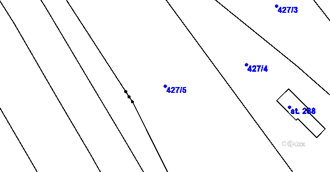 Parcela st. 427/5 v KÚ Růžodol, Katastrální mapa