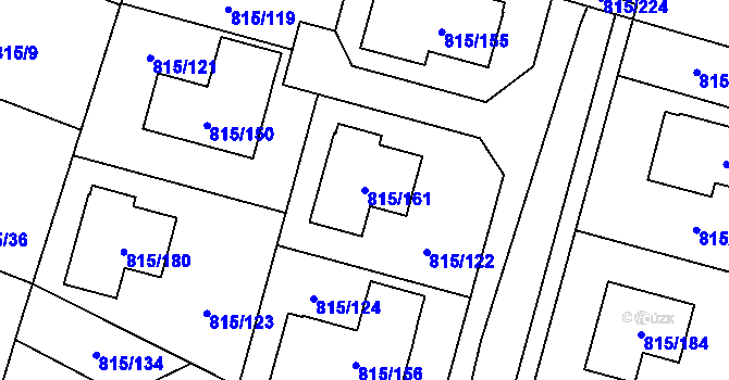 Parcela st. 815/161 v KÚ Litvínovice, Katastrální mapa