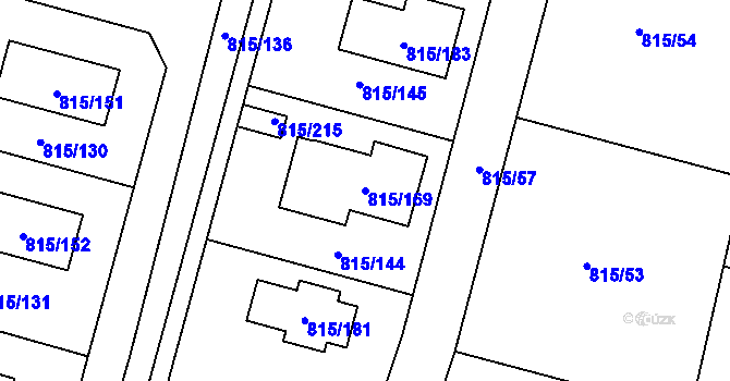 Parcela st. 815/169 v KÚ Litvínovice, Katastrální mapa