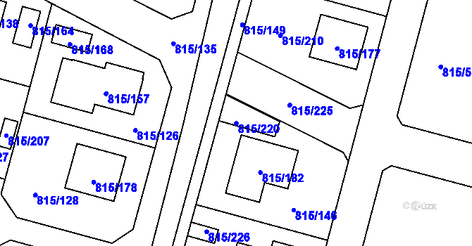 Parcela st. 815/220 v KÚ Litvínovice, Katastrální mapa