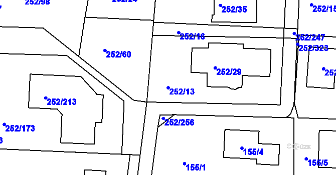 Parcela st. 252/13 v KÚ Litvínovice, Katastrální mapa