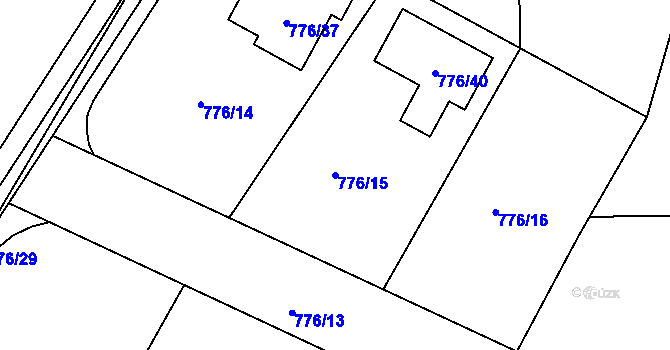 Parcela st. 776/15 v KÚ Litvínovice, Katastrální mapa