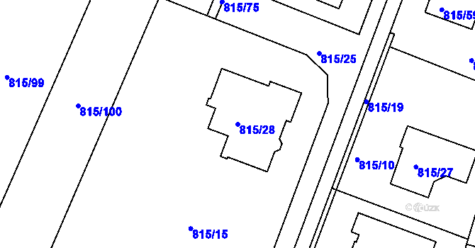 Parcela st. 815/28 v KÚ Litvínovice, Katastrální mapa