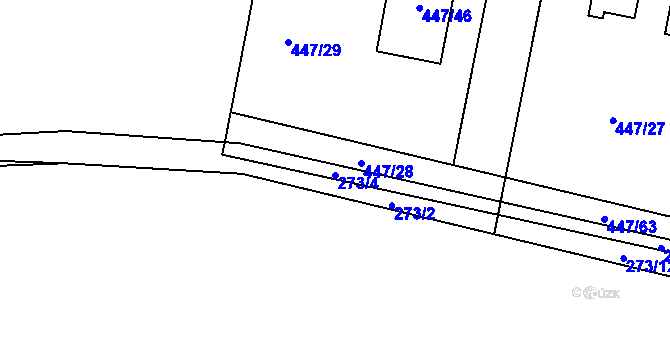 Parcela st. 273/4 v KÚ Litvínovice, Katastrální mapa