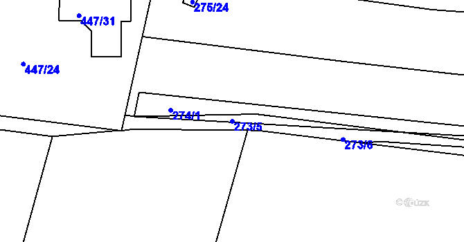 Parcela st. 273/5 v KÚ Litvínovice, Katastrální mapa