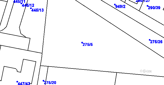 Parcela st. 275/5 v KÚ Litvínovice, Katastrální mapa