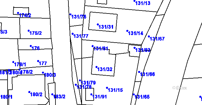 Parcela st. 131/82 v KÚ Litvínovice, Katastrální mapa