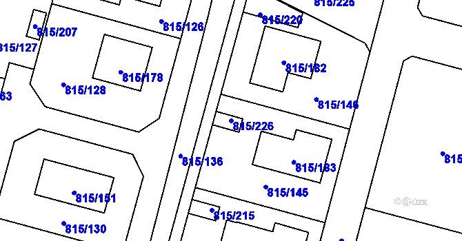 Parcela st. 815/226 v KÚ Litvínovice, Katastrální mapa