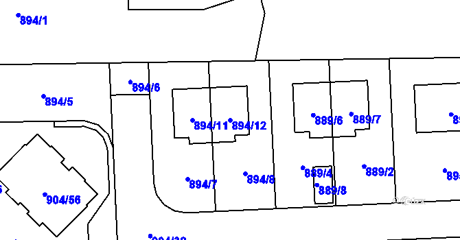 Parcela st. 894/12 v KÚ Litvínovice, Katastrální mapa