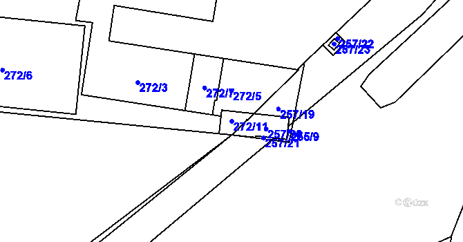 Parcela st. 272/11 v KÚ Litvínovice, Katastrální mapa