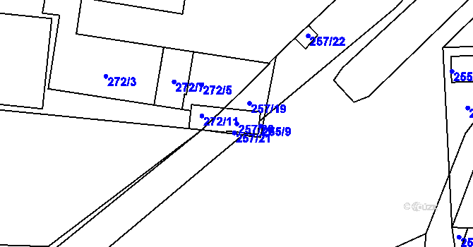 Parcela st. 257/20 v KÚ Litvínovice, Katastrální mapa