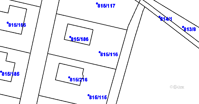 Parcela st. 815/116 v KÚ Litvínovice, Katastrální mapa