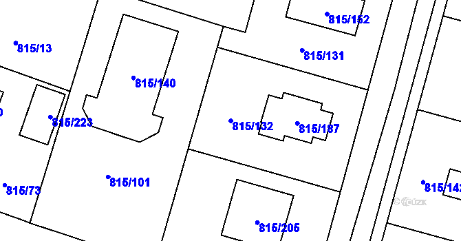 Parcela st. 815/132 v KÚ Litvínovice, Katastrální mapa