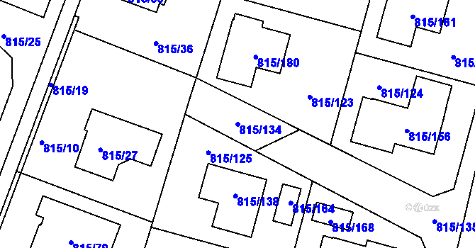 Parcela st. 815/134 v KÚ Litvínovice, Katastrální mapa
