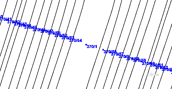 Parcela st. 370/1 v KÚ Lkáň, Katastrální mapa