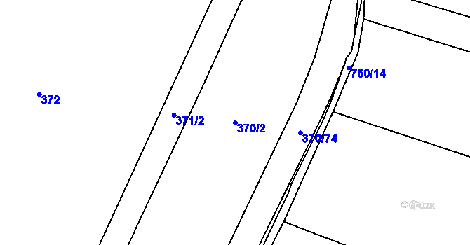 Parcela st. 370/2 v KÚ Lkáň, Katastrální mapa