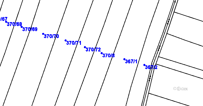 Parcela st. 370/8 v KÚ Lkáň, Katastrální mapa