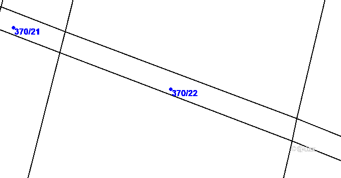 Parcela st. 370/22 v KÚ Lkáň, Katastrální mapa