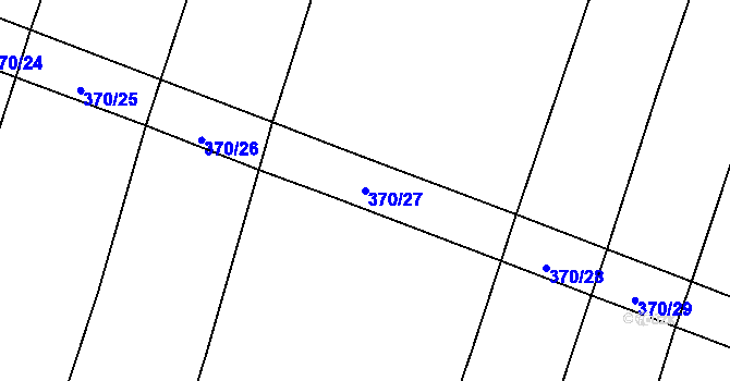 Parcela st. 370/27 v KÚ Lkáň, Katastrální mapa