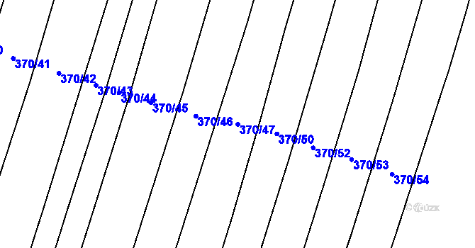 Parcela st. 370/47 v KÚ Lkáň, Katastrální mapa