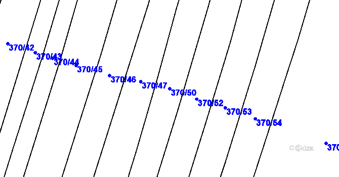 Parcela st. 370/50 v KÚ Lkáň, Katastrální mapa