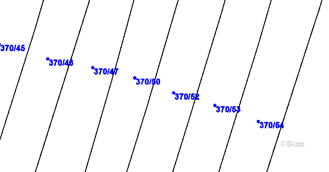 Parcela st. 370/51 v KÚ Lkáň, Katastrální mapa