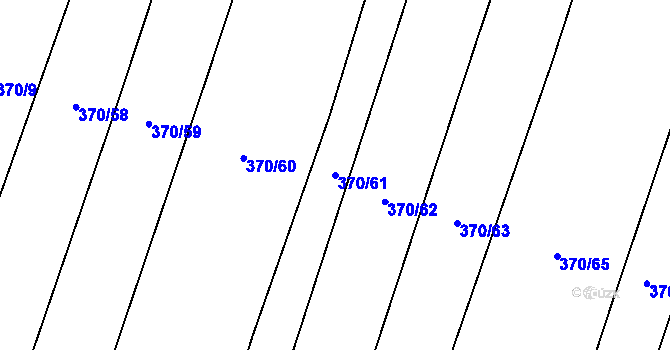 Parcela st. 370/61 v KÚ Lkáň, Katastrální mapa