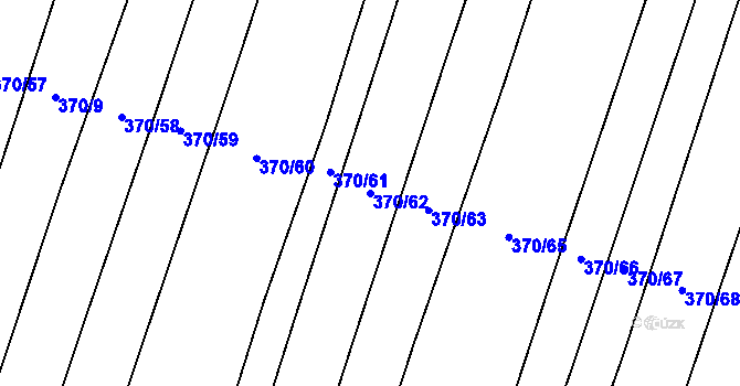 Parcela st. 370/62 v KÚ Lkáň, Katastrální mapa