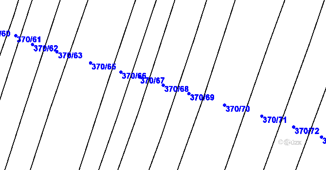 Parcela st. 370/68 v KÚ Lkáň, Katastrální mapa