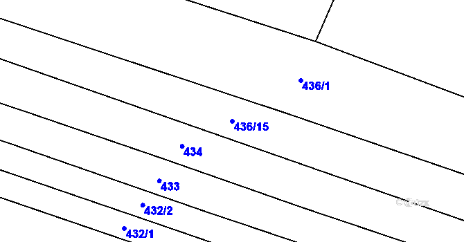 Parcela st. 436/15 v KÚ Lkáň, Katastrální mapa