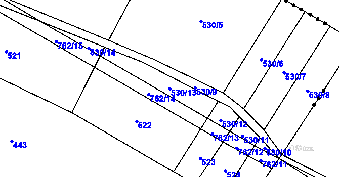 Parcela st. 530/13 v KÚ Lkáň, Katastrální mapa