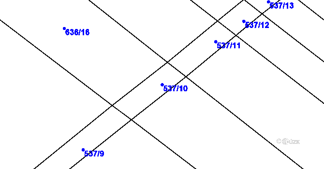 Parcela st. 537/10 v KÚ Lkáň, Katastrální mapa