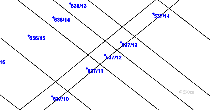 Parcela st. 537/12 v KÚ Lkáň, Katastrální mapa