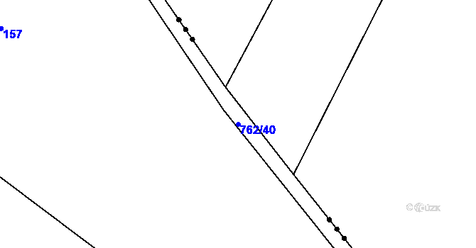 Parcela st. 762/40 v KÚ Lkáň, Katastrální mapa
