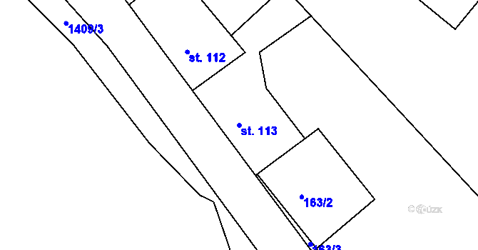 Parcela st. 113 v KÚ Lnáře, Katastrální mapa