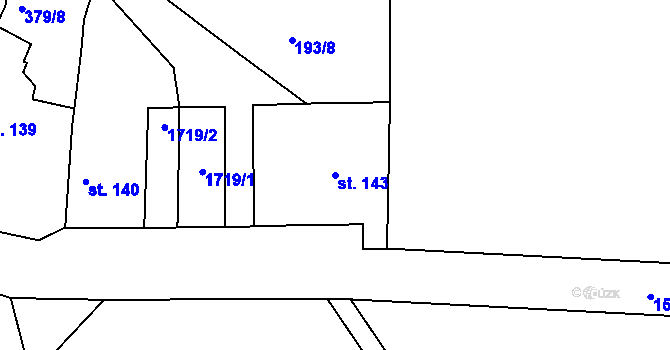 Parcela st. 143 v KÚ Lnáře, Katastrální mapa
