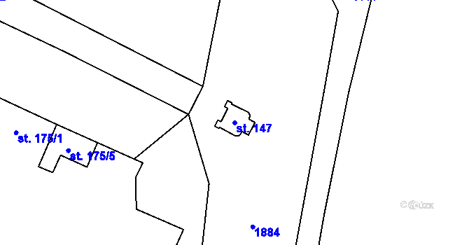 Parcela st. 147 v KÚ Lnáře, Katastrální mapa
