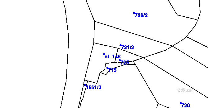 Parcela st. 148 v KÚ Lnáře, Katastrální mapa