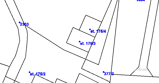 Parcela st. 175/3 v KÚ Lnáře, Katastrální mapa