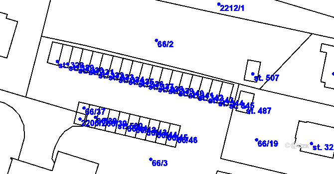 Parcela st. 339 v KÚ Lnáře, Katastrální mapa