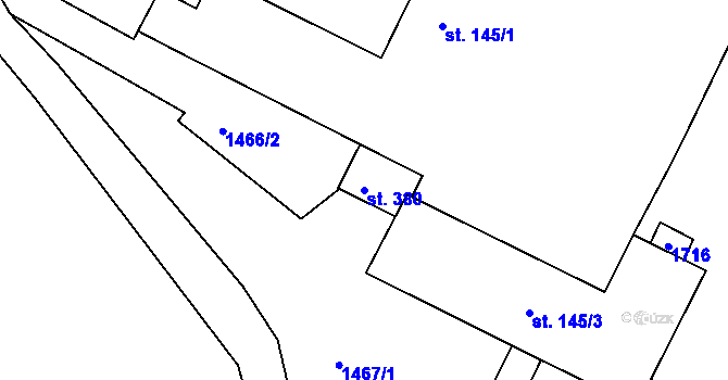 Parcela st. 380 v KÚ Lnáře, Katastrální mapa