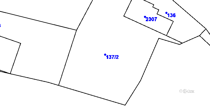 Parcela st. 137/2 v KÚ Lnáře, Katastrální mapa