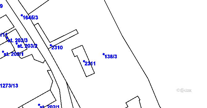 Parcela st. 138/3 v KÚ Lnáře, Katastrální mapa