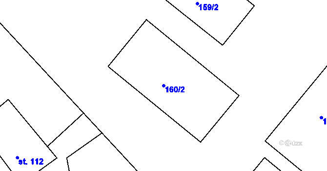 Parcela st. 160/2 v KÚ Lnáře, Katastrální mapa