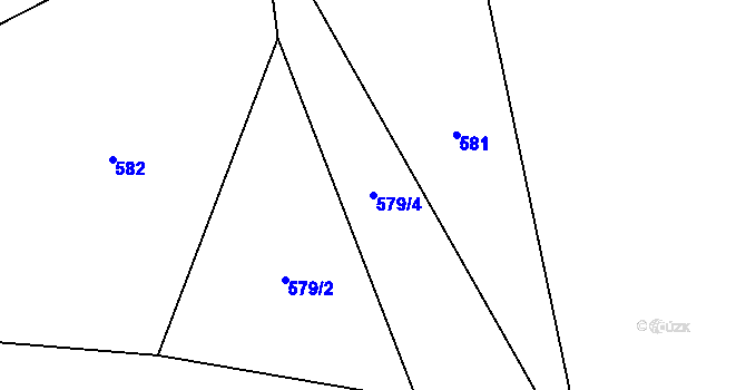 Parcela st. 579/4 v KÚ Lnáře, Katastrální mapa